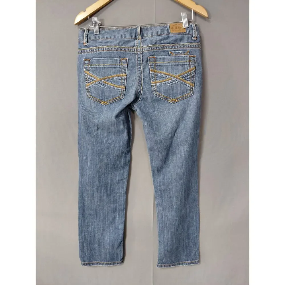 Aeropostale Original Quality Blue Denim Straight Leg Jeans Women Size 5/6